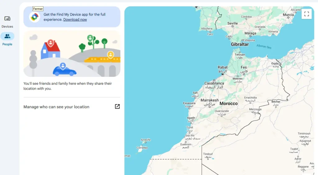 خدمة Google Find Hub و مشاركة الموقع مع الأحباء