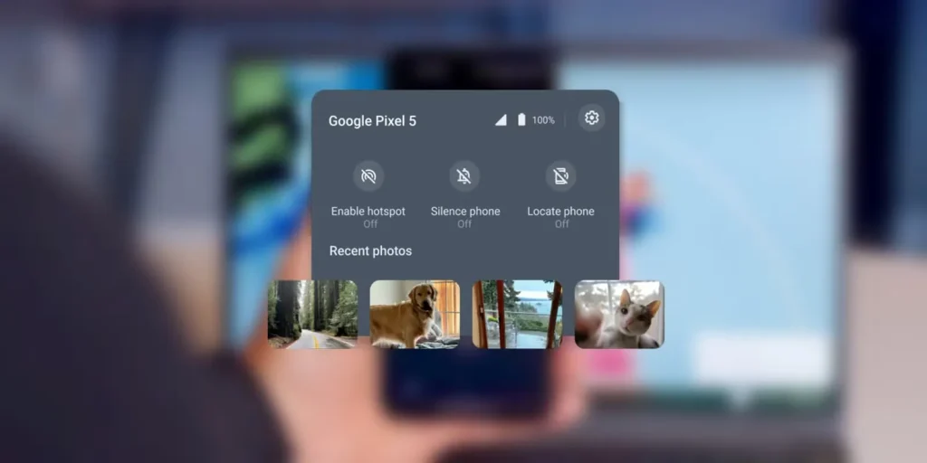 مشاركة الصور الفورية عبر Phone Hub على كروم بوك