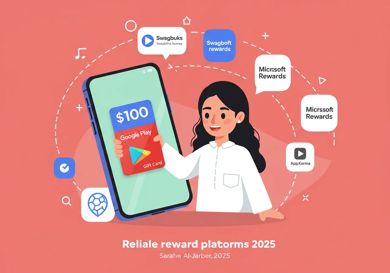 منصات المكافآت الموثوقة للحصول على بطاقة قوقل بلاي 100 دولار 2025