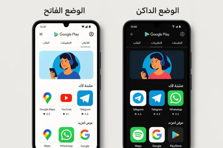 الوضع الداكن في متجر Google Play